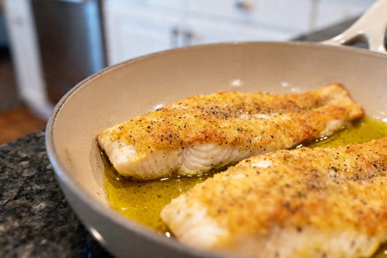 at a 30-40 degree angle, retaining the same golden crust and glistening olive oil as the overhead im