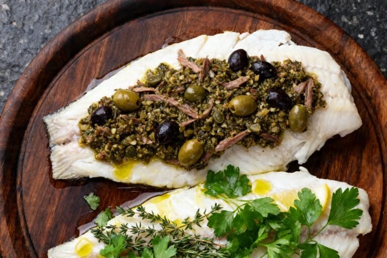 Mediterranean Baked Fish with Olive Tapenade