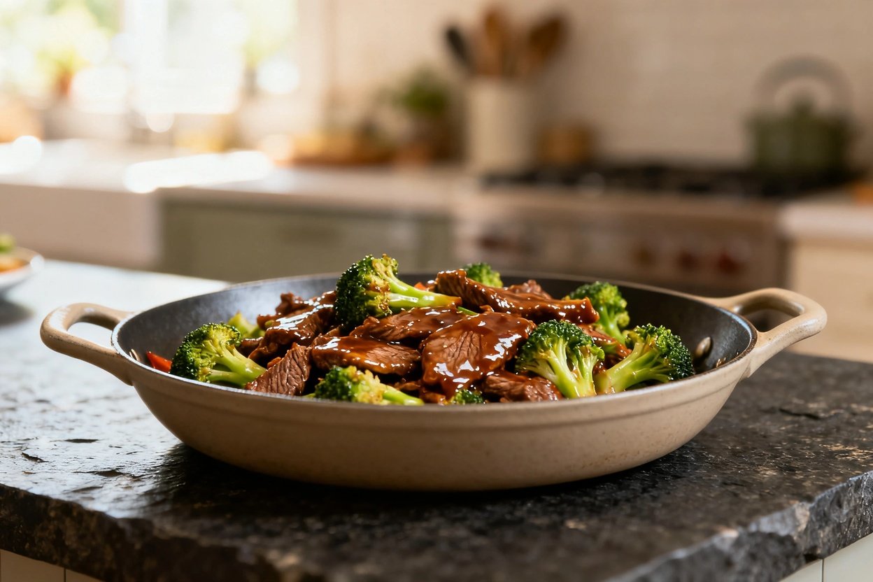es) of the beef and broccoli stir-fry, showing the same portion and presentation as the first image.