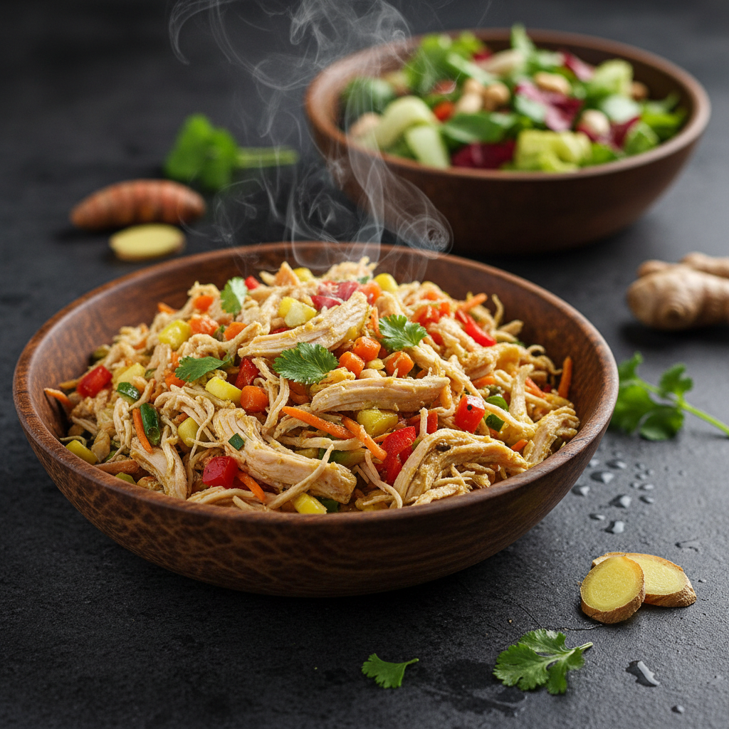 Anti-Inflammatory Longevity Turmeric Ginger Chicken Salad