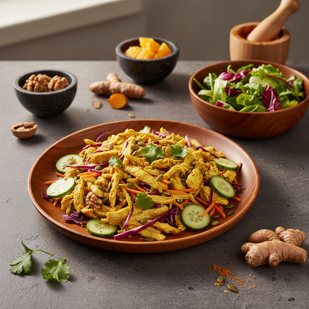 Anti-Inflammatory Longevity Turmeric Ginger Chicken Salad