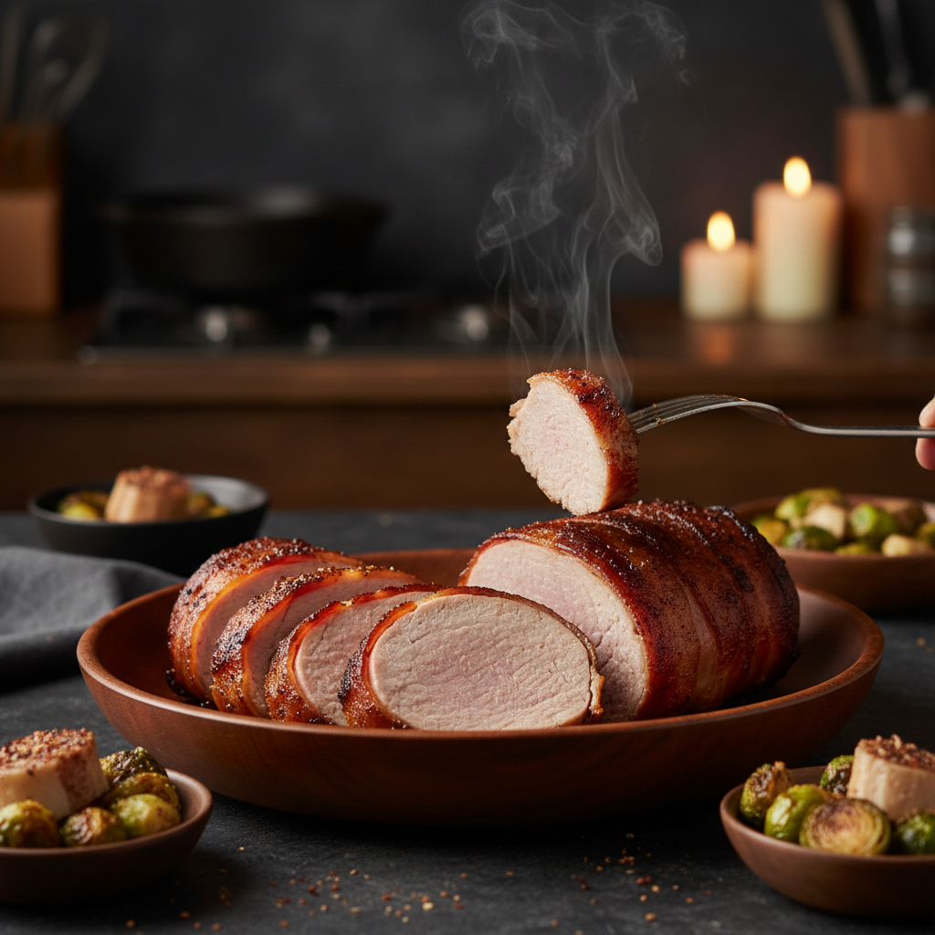 Carnivore Air Fryer Bacon-Wrapped Pork Tenderloin