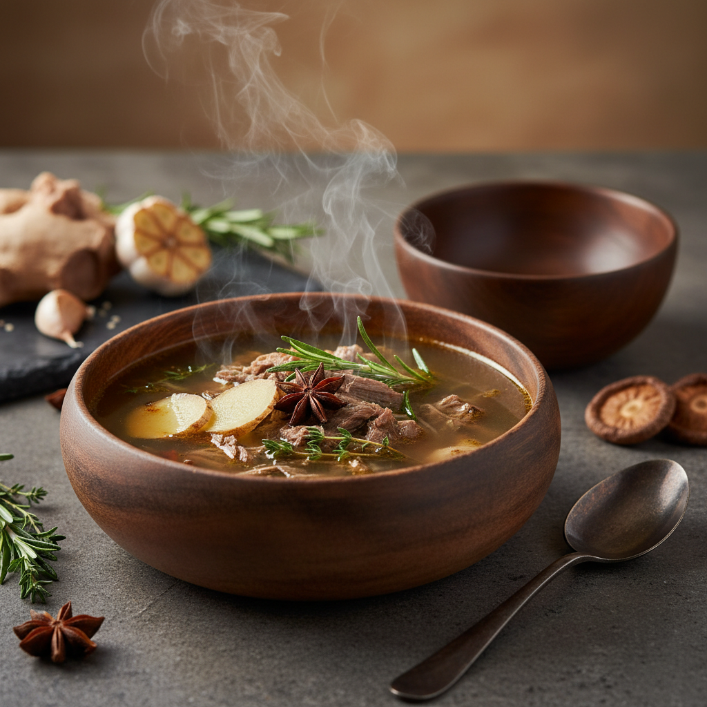 Healthy Longevity Slow Cooker Beef Bone Broth Soup