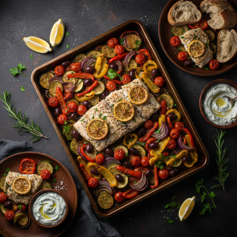 One-Pan Mediterranean Baked Cod and Vegetables | Kevin Wagonfoot