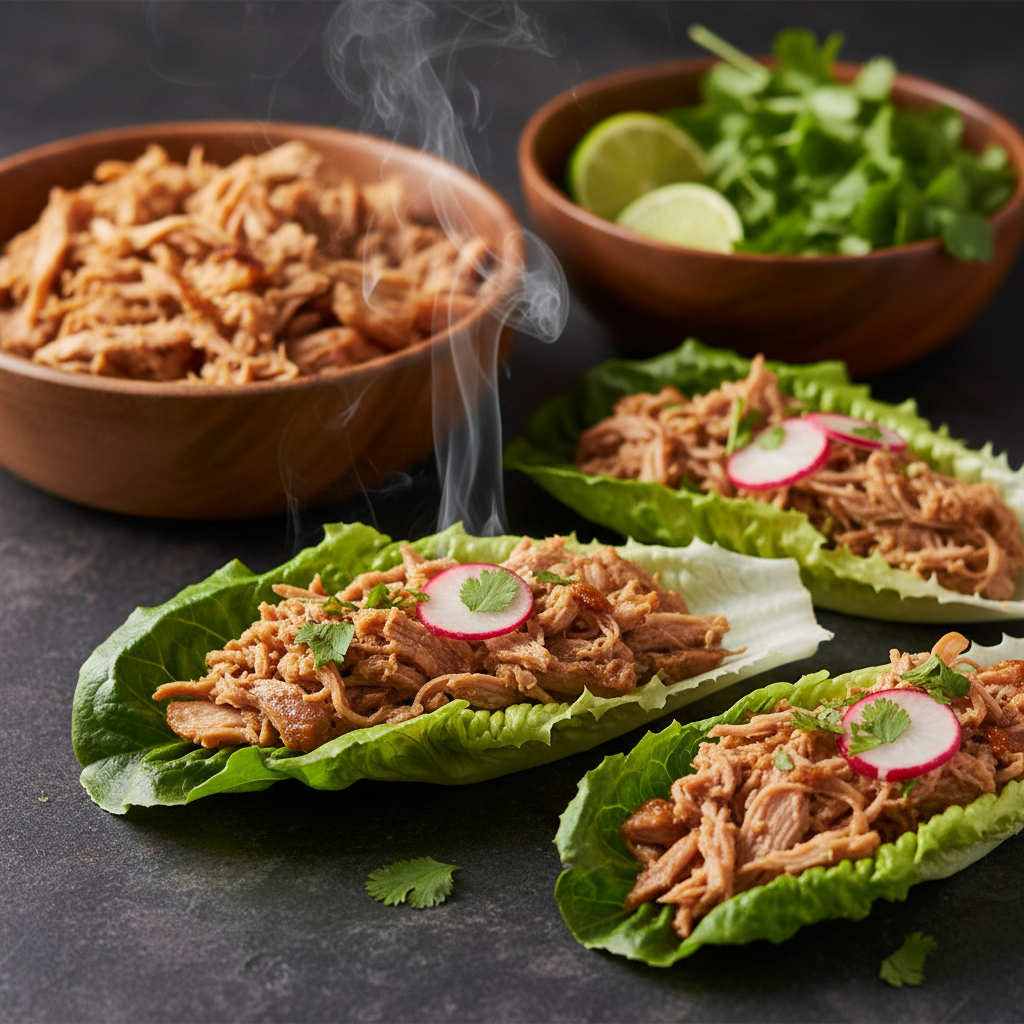 Whole30 Instant Pot Pulled Pork Lettuce Wraps