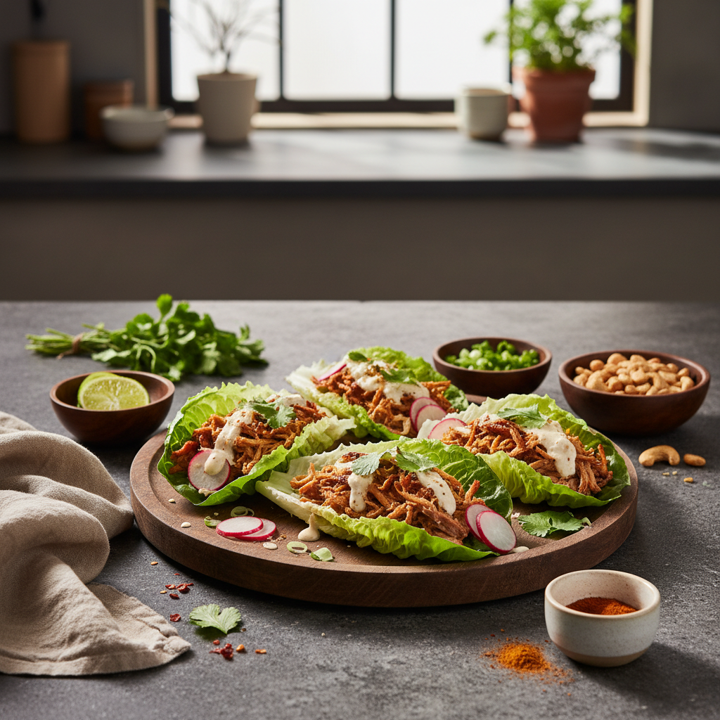 Whole30 Instant Pot Pulled Pork Lettuce Wraps