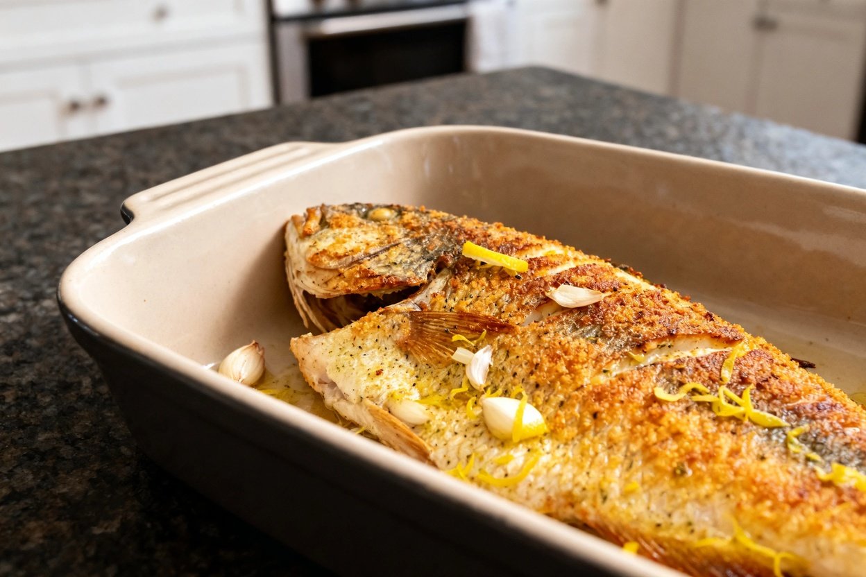 e of about 30–40 degrees showcases the same portion of baked tilapia fillet, highlighting the color