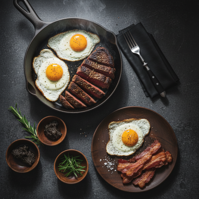 Easy Carnivore Skillet Steak and Fried Eggs | Kevin Wagonfoot