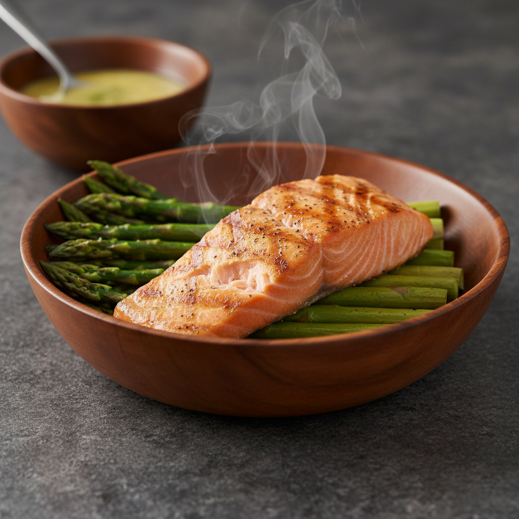 Healthy Diabetic-Friendly Grilled Salmon with Asparagus