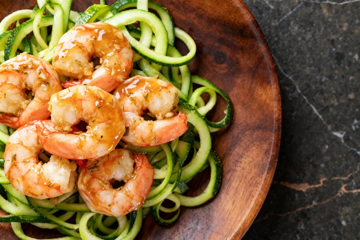 Keto Garlic Butter Shrimp with Zoodles