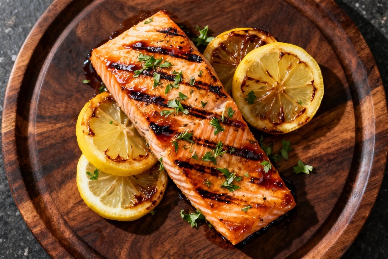 Paleo Lemon Herb Grilled Salmon