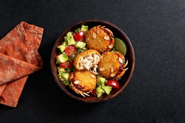 Almond-Crusted Crab Delights with Avocado Salsa | Kevin Wagonfoot