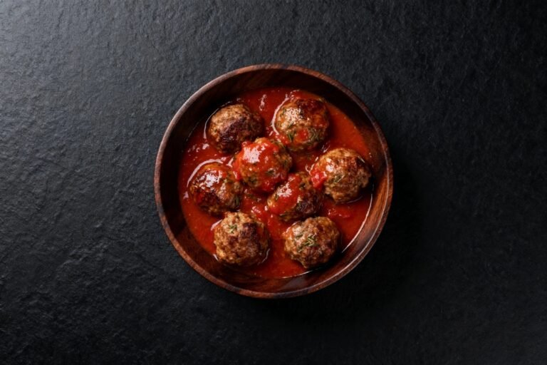 Apple-Sage Pork Meatballs in Herb Tomato Sauce | Kevin Wagonfoot
