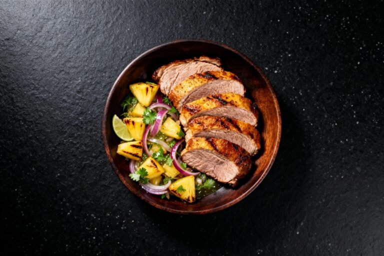 Caribbean Jerk Pork with Grilled Pineapple Salsa | Kevin Wagonfoot