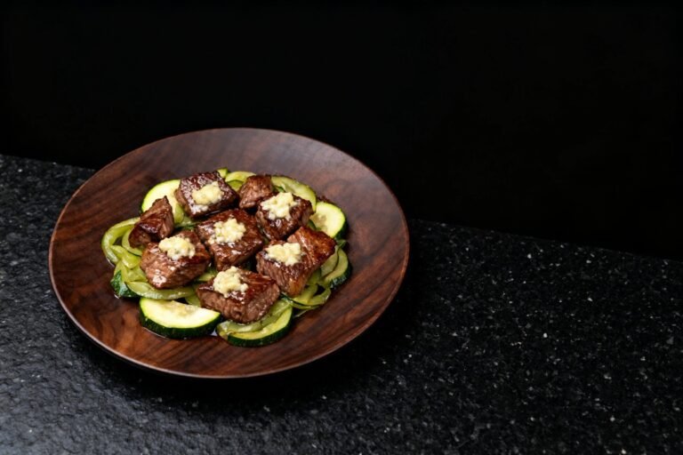 Garlic Butter Steak Bites with Zucchini | Kevin Wagonfoot