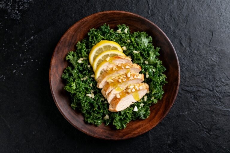 Kale Salad with Lemon Garlic Chicken | Kevin Wagonfoot
